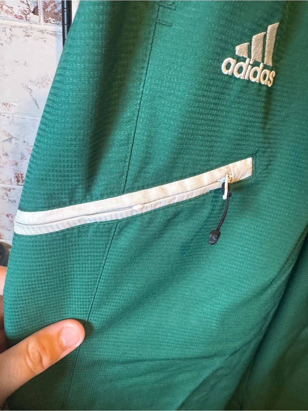 adidas Green Sweatpants with White Zipper Accents - Picture 3 of 9
